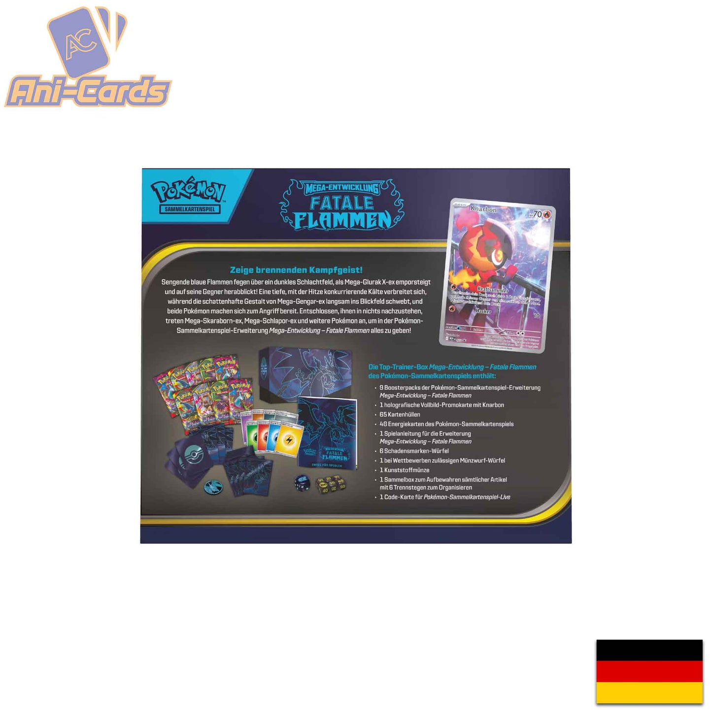 Pokemon Fatale Flammen Top Trainer Box Deutsch