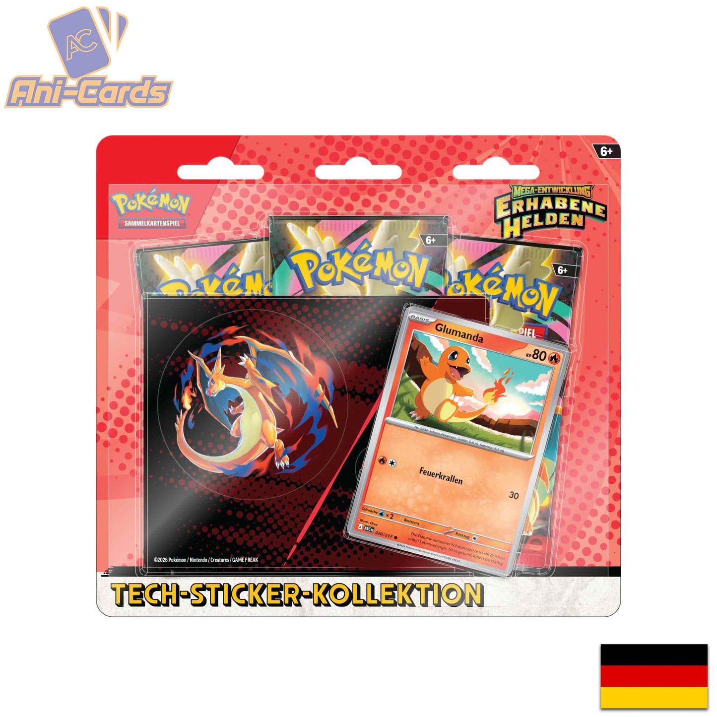 Pokemon Tech Blister Glumanda Deutsch