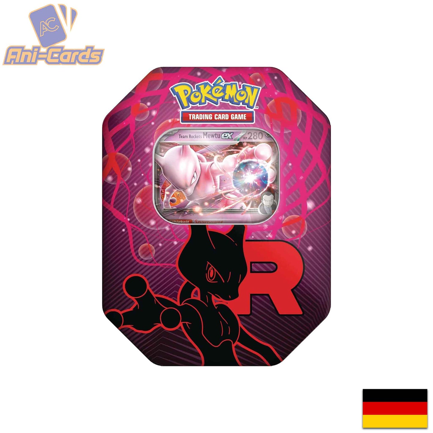 Pokemon Team Rockets Mewtu ex Tin-Box Deutsch